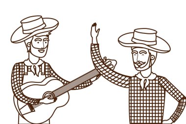 müzik aleti ile çiftçi erkekler