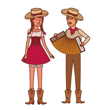 müzik aleti ile çiftçi çift