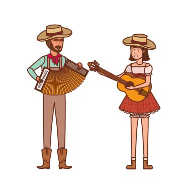 müzik aletleri ile çiftçi çift