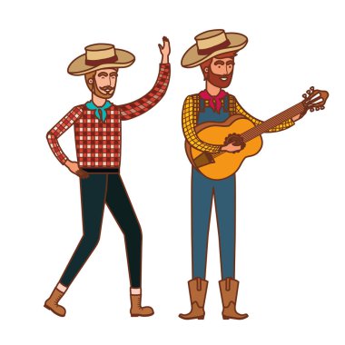 müzik aleti ile çiftçi erkekler