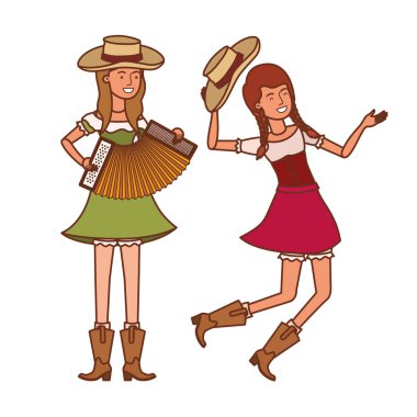 müzik aletleri ile çiftçi kadın