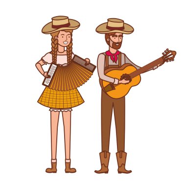 müzik aletleri ile çiftçi çift