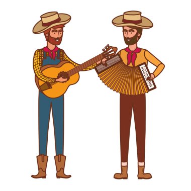 müzik aletleri ile çiftçi erkekler