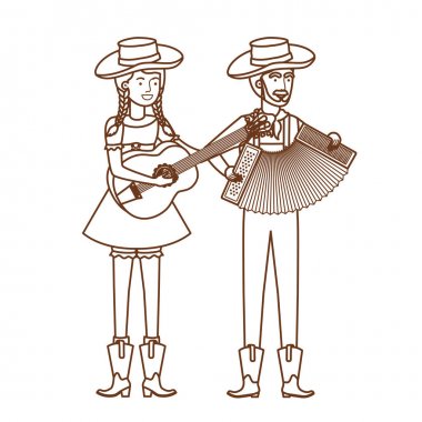 müzik aletleri ile çiftçi çift