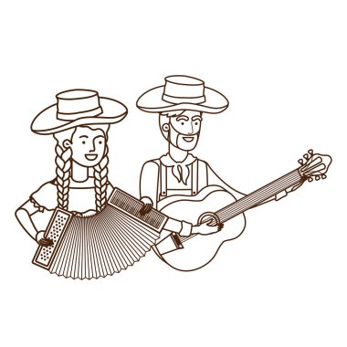 müzik aletleri ile çiftçi çift