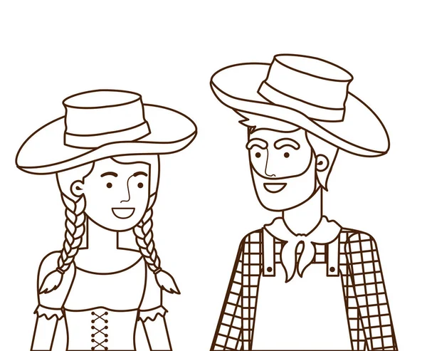 Фермеры говорят в соломенной шляпе — стоковый вектор