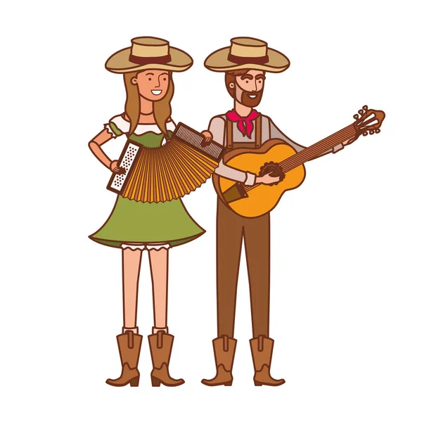 müzik aletleri ile çiftçi çift