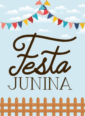 çit ve çelenk ile festa junina