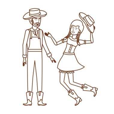 hasır şapka ile dans çiftçiler çift