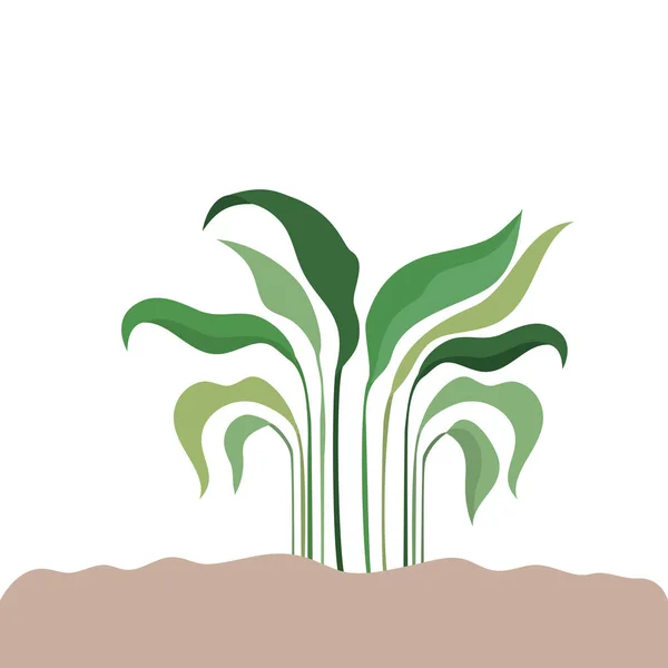 Pflanze in Landschaft isoliert Symbol — Stockvektor
