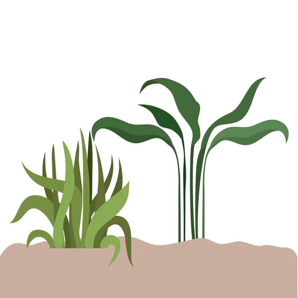 Planta en paisaje icono aislado — Vector de stock