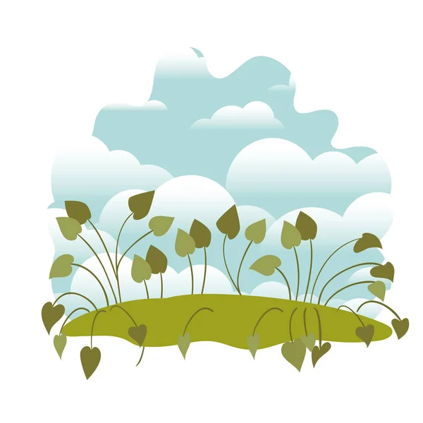 Planta en paisaje icono aislado — Vector de stock