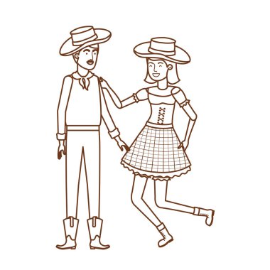 hasır şapka ile dans çiftçiler çift