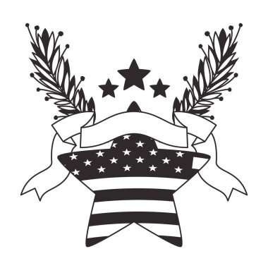 amerika bayrağı ile yıldız ve kurdele çelenk