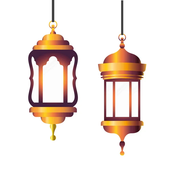 Ramadan kareem linterna colgante icono — Vector de stock