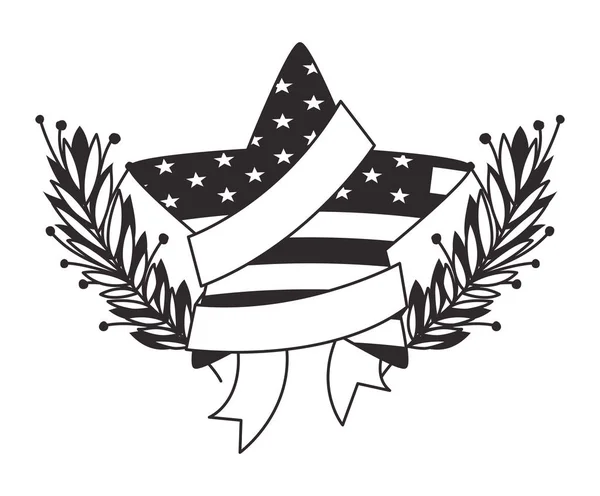 미국 국기의 미국별과 리본 화환 — 스톡 벡터