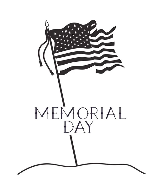 USA vlag van Memorial Day embleem — Stockvector
