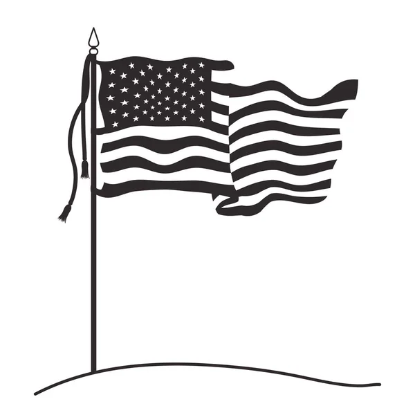 États-Unis d'Amérique drapeau agitant — Image vectorielle