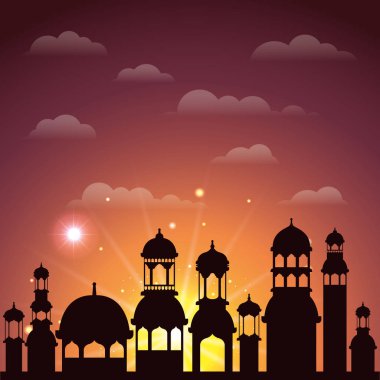 ramazan kareem cityscape siluet sahnesi