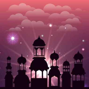 ramazan kareem cityscape siluet sahnesi