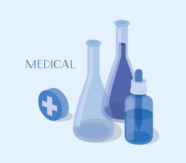 Medizinschläuche testen Medikamente — Stockvektor