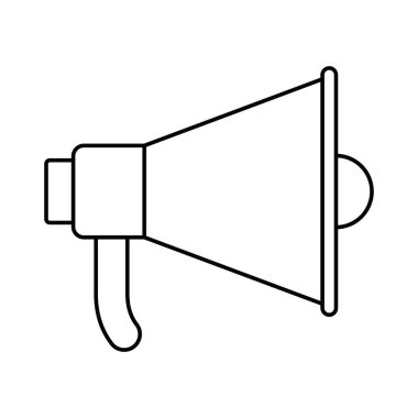 beyaz arka plan lı megafon silueti