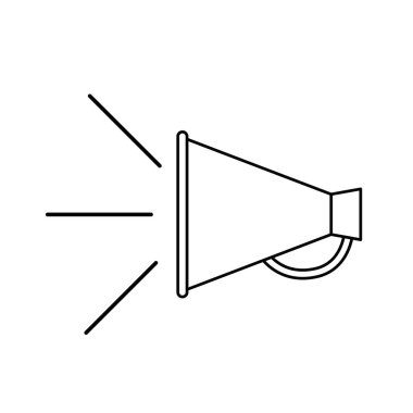 beyaz arka plan lı megafon silueti