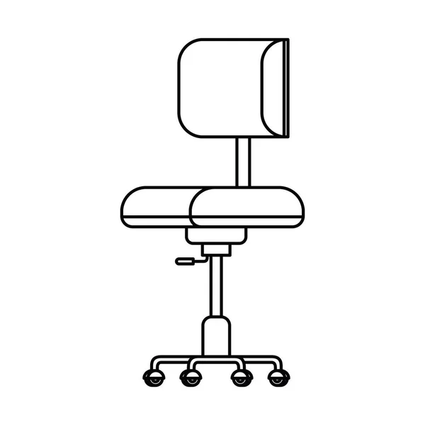 Sylwetka krzesła biurowego z białym tłem — Wektor stockowy