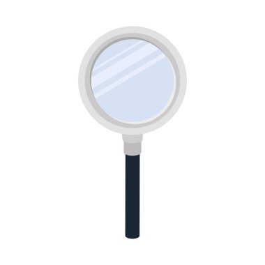 Beyaz arkaplanı olan büyüteç