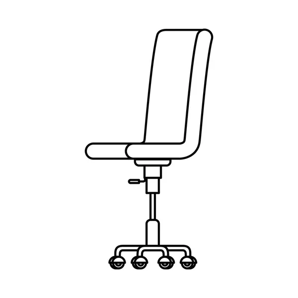 Silhouet van bureaustoel met witte achtergrond — Stockvector