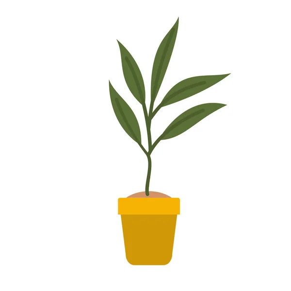 Planta de interior con maceta icono aislado — Vector de stock