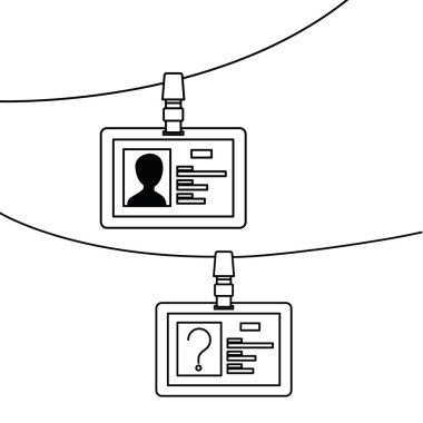 beyaz arka planlı kimlik kartı silueti