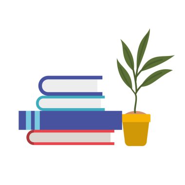 beyaz arka plan simgesindeki kitaplık kitapları