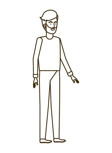 Jeune homme en fond blanc personnage avatar — Image vectorielle