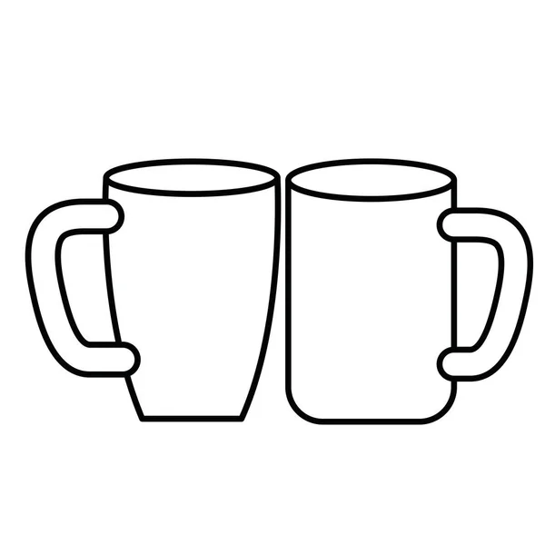 Tasses de café avec fond blanc — Image vectorielle