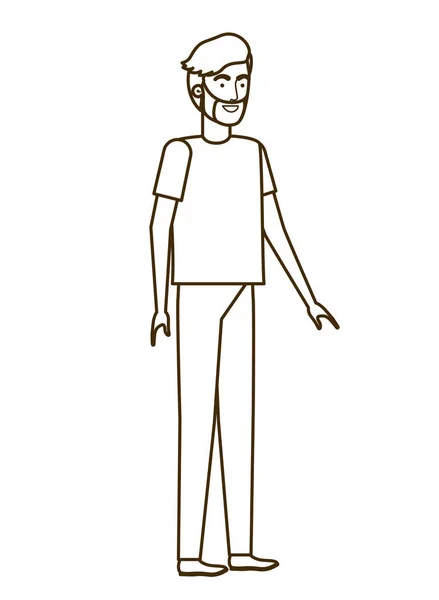 Mladý muž v bílém pozadí avatar charakter — Stockový vektor