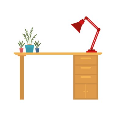 beyaz arka planlı ofis masası