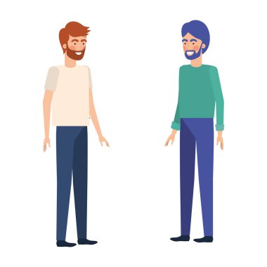 young men in white background avatar character