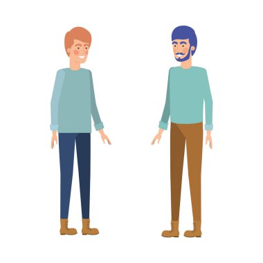 young men in white background avatar character