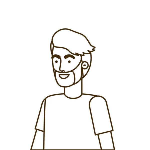 Fiatal férfi fehér háttér avatar karakter — Stock Vector