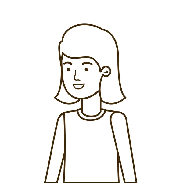 Junge Frau in weißem Hintergrund Avatarfigur — Stockvektor