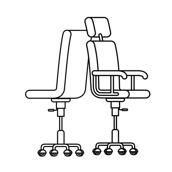 Silhouet van bureaustoel met witte achtergrond — Stockvector