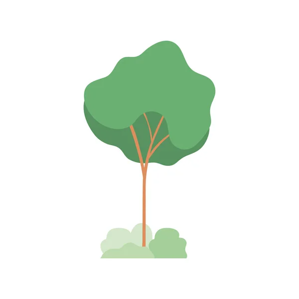 Paisaje con árboles y plantas icono aislado — Vector de stock