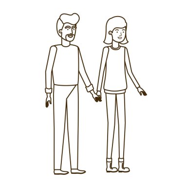 beyaz arka plan avatar karakteri genç çift