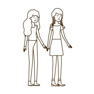 beyaz arka plan avatar karakteri genç kadınlar