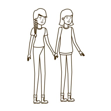 beyaz arka plan avatar karakteri genç kadınlar