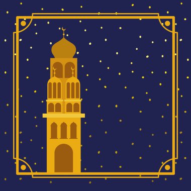 altın cami kulesi ile çerçeve