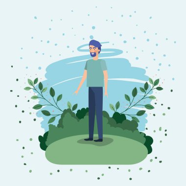 Ayakta alanında genç adam