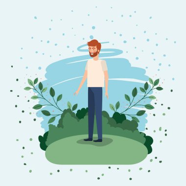 Ayakta alanında genç adam