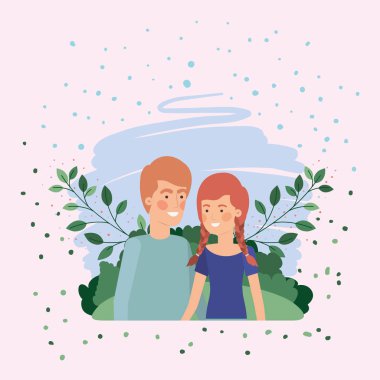 Tarladaki genç çiftler.